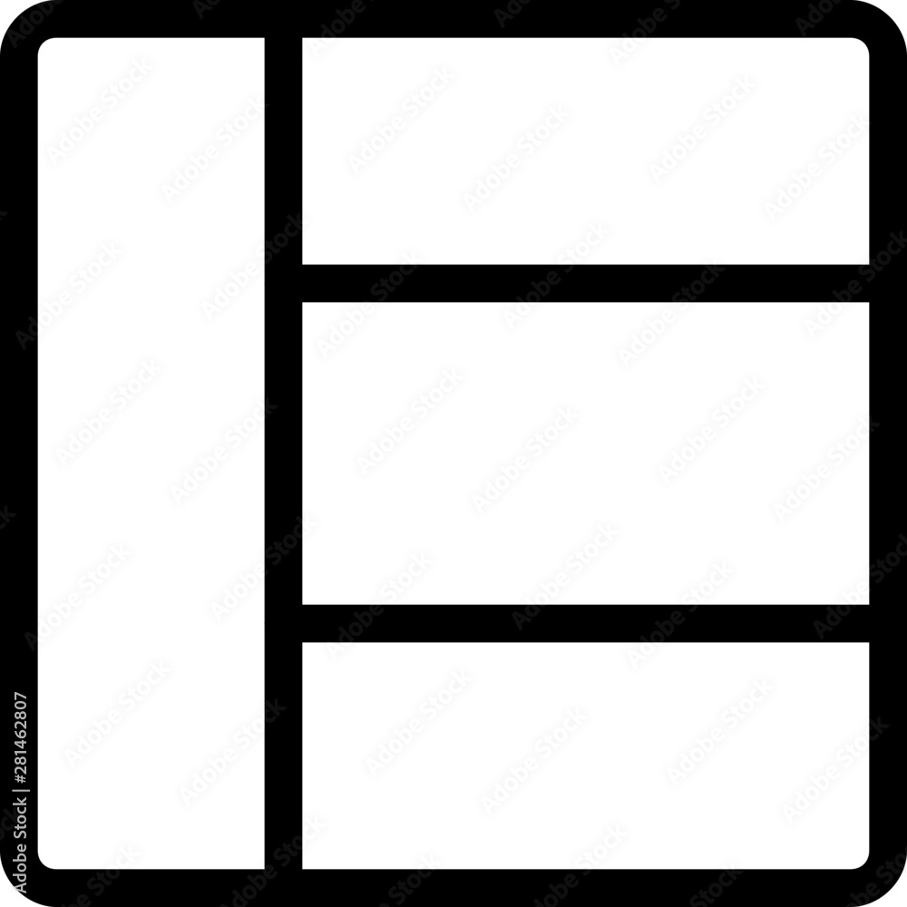 Left centre layout with side rows layer Left centre layout with side rows layer