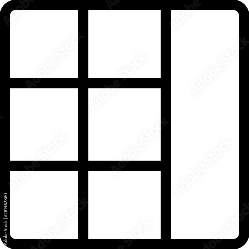Net square grid with right content bar