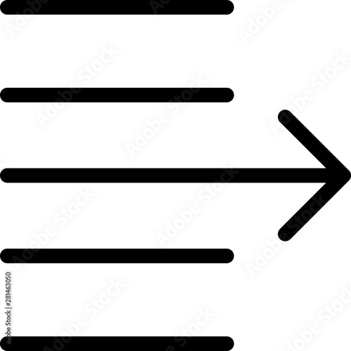 Narrow document page-setup text right shift arrow