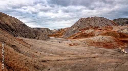 industrial landscape on production waste -  Ural Mars   Russia