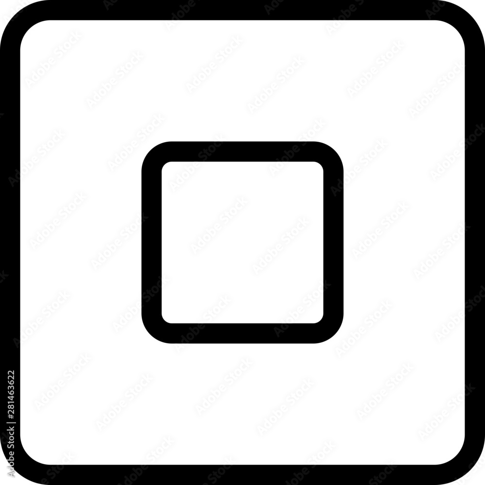 Stop music button for media player isolated on white background Stop music button for media player isolated on white background