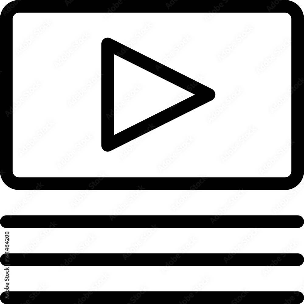 Media player format briefing with a play button Media player format briefing with a play button