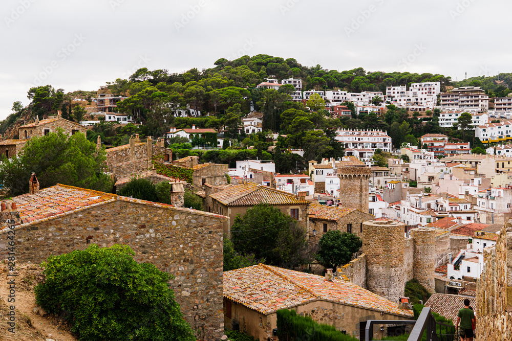 Medieval and modern parts of the village of Tossa de Mar, Catalonia (Spain)