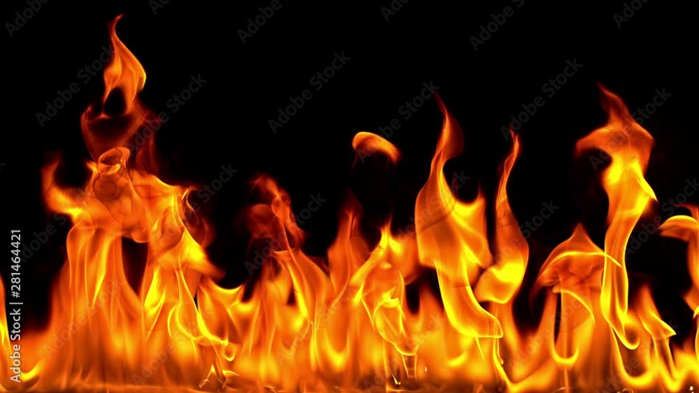 Fire Flames in 1000fps Super Slow Motion Isolated on Black Background. Shooted with High Speed Cinema Camera at 4K Fire Flames in 1000fps Super Slow Motion Isolated on Black Background. Shooted with High Speed Cinema Camera at 4K