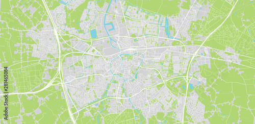 Urban vector city map of Breda  The Netherlands