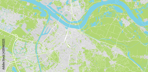 Urban vector city map of Nijmegen  The Netherlands