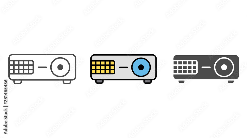Fototapeta premium Projector vector icon sign symbol