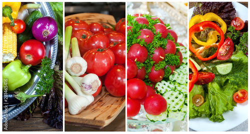 Collage of vegetables. Healthy food
