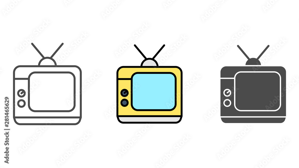 Retro television vector icon sign symbol Retro television vector icon sign symbol