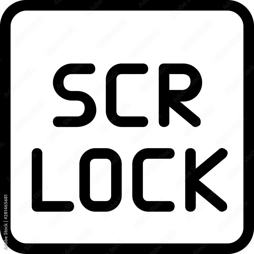 scroll lock key function on computer keyboard layout Stock Vector