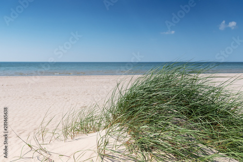 Fototapeta Naklejka Na Ścianę i Meble -  Sandy coast of Baltic sea at Liepaja, Latvia.