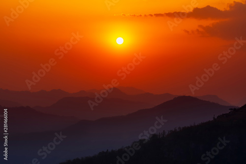 Beautiful sunset view of Bandipur view point.