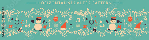 Christmas vector horizontal seamless border