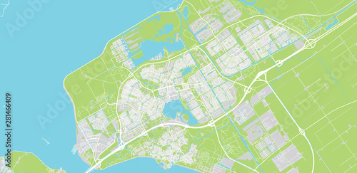 Urban vector city map of Almere  The Netherlands