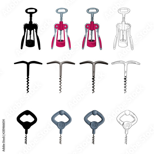 Home corkscrew set. isolated on white background