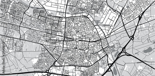 Foto Urban vector city map of Tilburg, The Netherlands