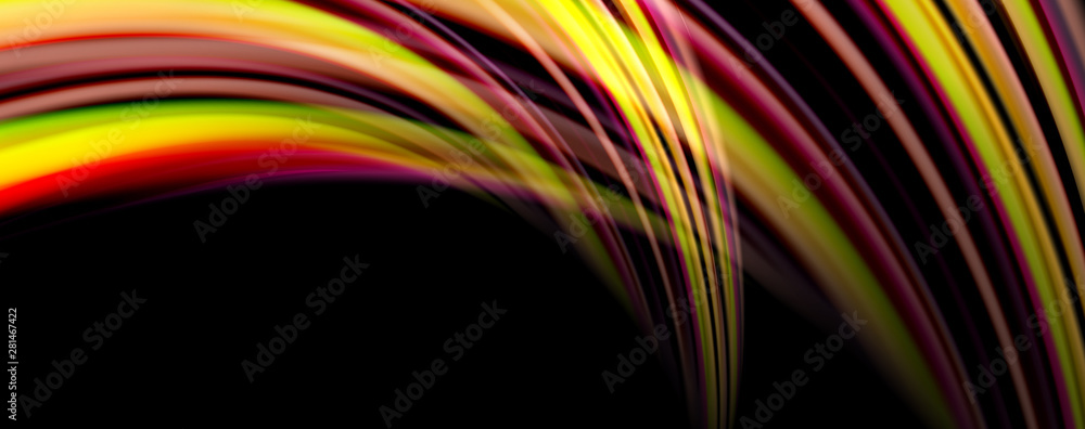 Fluid color swirls on black. Modern background with trendy design Fluid color swirls on black. Modern background with trendy design