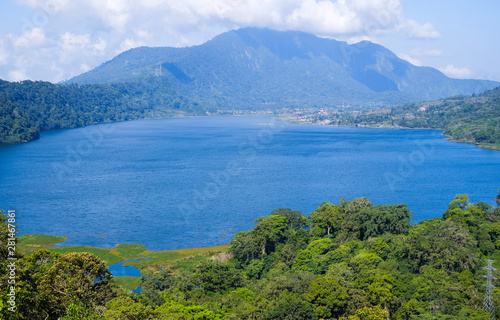 View of lake Buyan (Danau Buyan) from the top. Landscape with lake and mountain views. Bedugul, Buleleng, Bali, Indonesia. © Igor Luschay