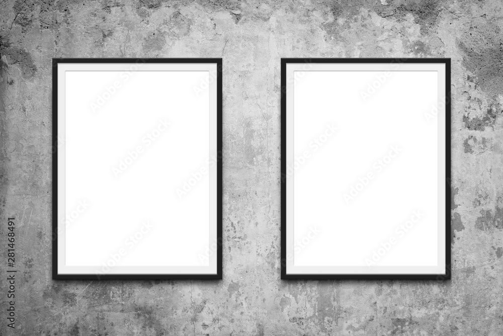 two picture frames hanging on wall mock-up - two picture frames hanging on wall mock-up -