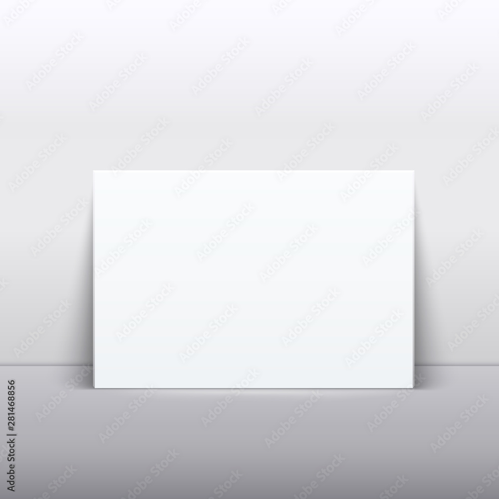 White canvas is on the floor. Perfect for your presentations. Vector illustration White canvas is on the floor. Perfect for your presentations. Vector illustration
