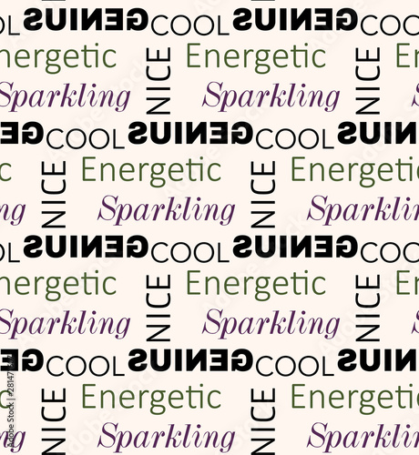 Repeating text seamless pattern