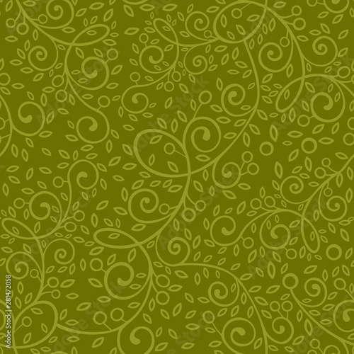 Seamless pattern. Vector olive branch.