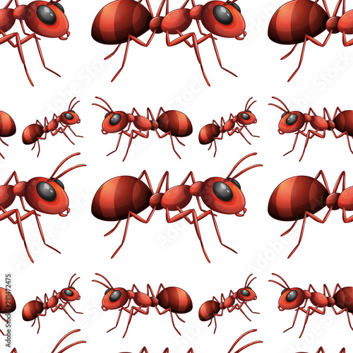 Seamless pattern tile cartoon with ants