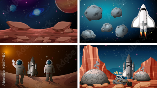 Set of space backgrounds