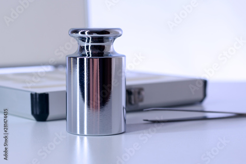 Conducting metrological measurements. Set of weights to measure the weight