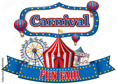 Colorful carnival funfair banner