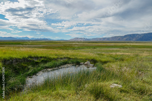 Wild Willy's Hot Spring in Long Valley, Mammoth Lakes, Mono County, California. USA. Natural hot springs from old volcanic activity. 