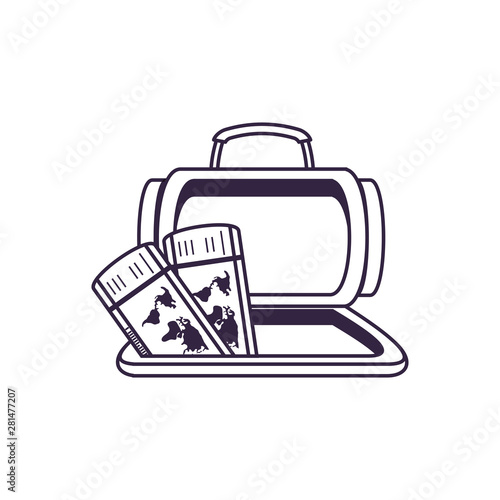 travel suitcase equipment with ticket travel