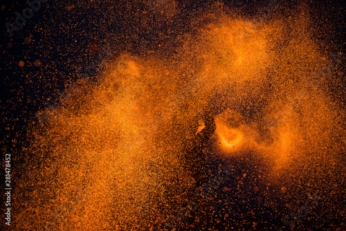 Outdoor fire against a night dard background