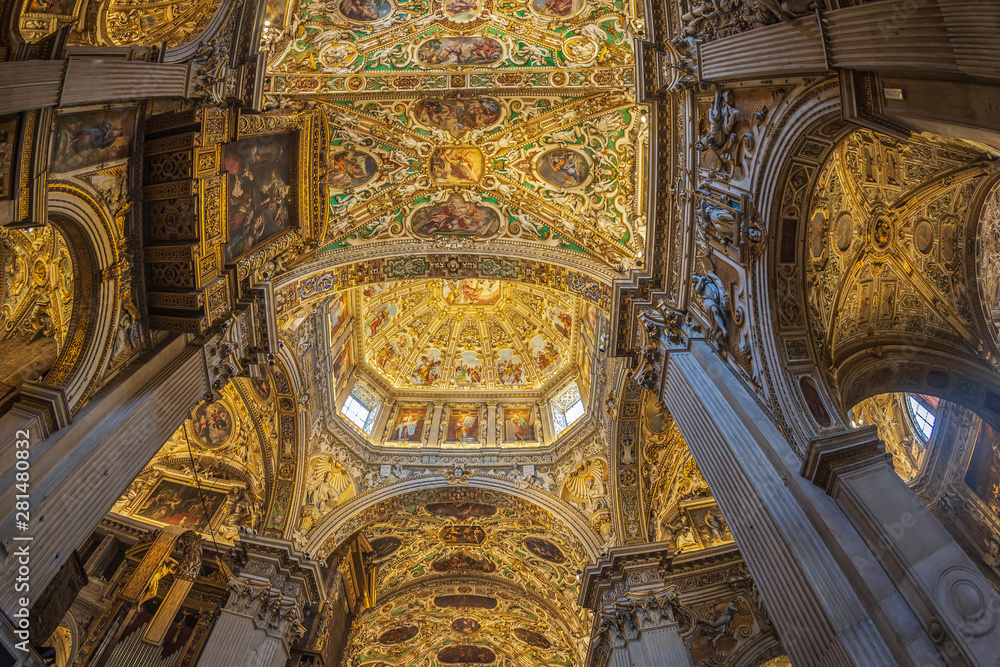Interior of the Basilica of Santa Maria Maggiore, Bergamo, Italy