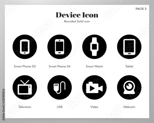 Device icons rounded solid pack