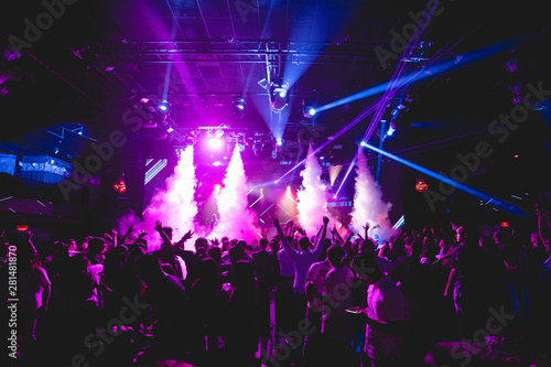Cryo cannons in going off in night club concert photo