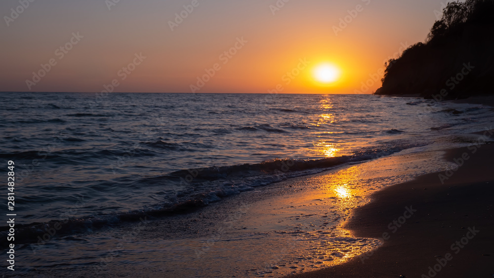 Sunrise over the sea morning beach