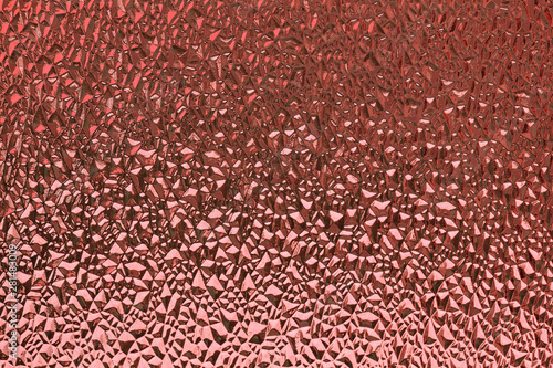 Red ribbed glass surface. Abstract background. Design element.