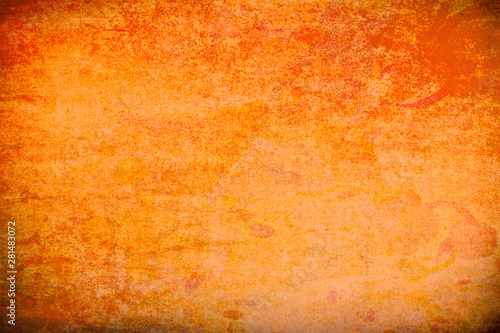 Texture of orange cardboard paper sheet. Festive bright vintage background