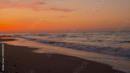 Sunrise over the sea morning beach