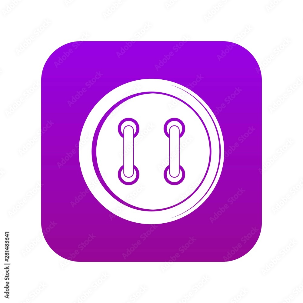 Sewing button icon digital purple for any design isolated on white vector illustration Sewing button icon digital purple for any design isolated on white vector illustration