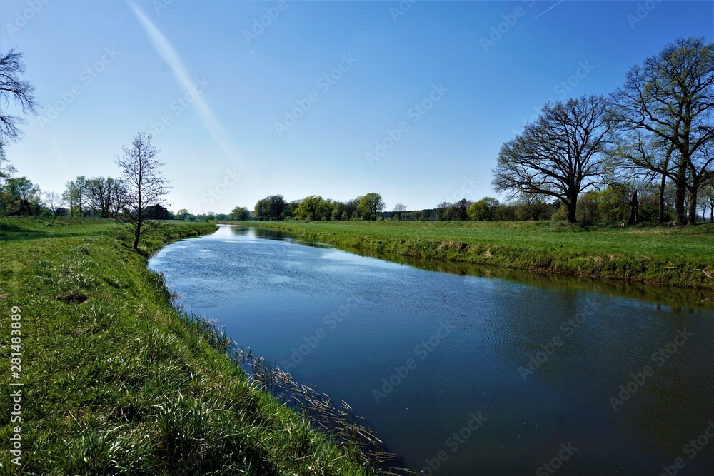 The beautiful Aller river in Lower Saxony