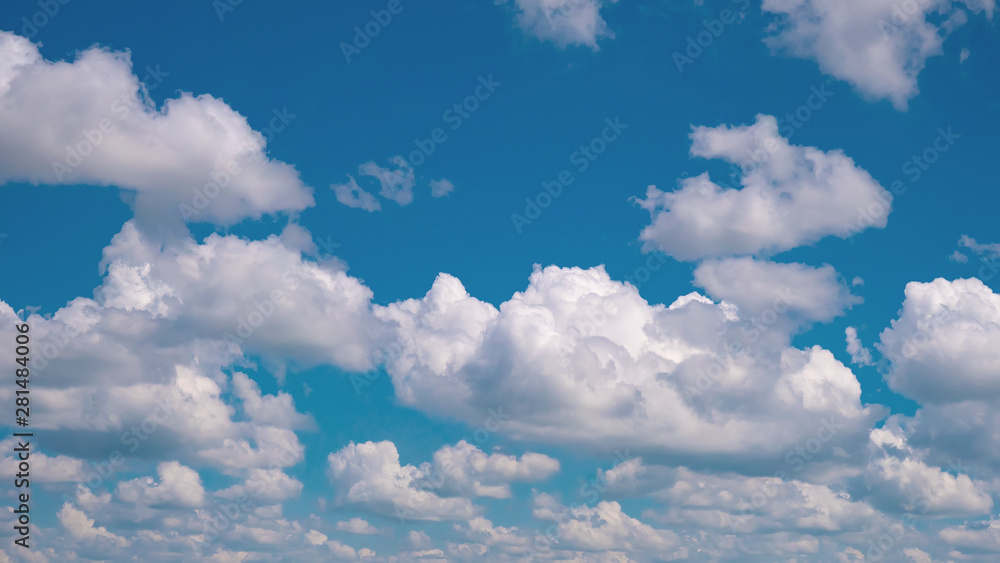 Fototapeta premium Blue sky with clouds in summer sunny day