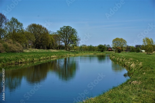 Fototapeta Naklejka Na Ścianę i Meble -  The aller river near Wienhausen Abbey in Lower Saxony
