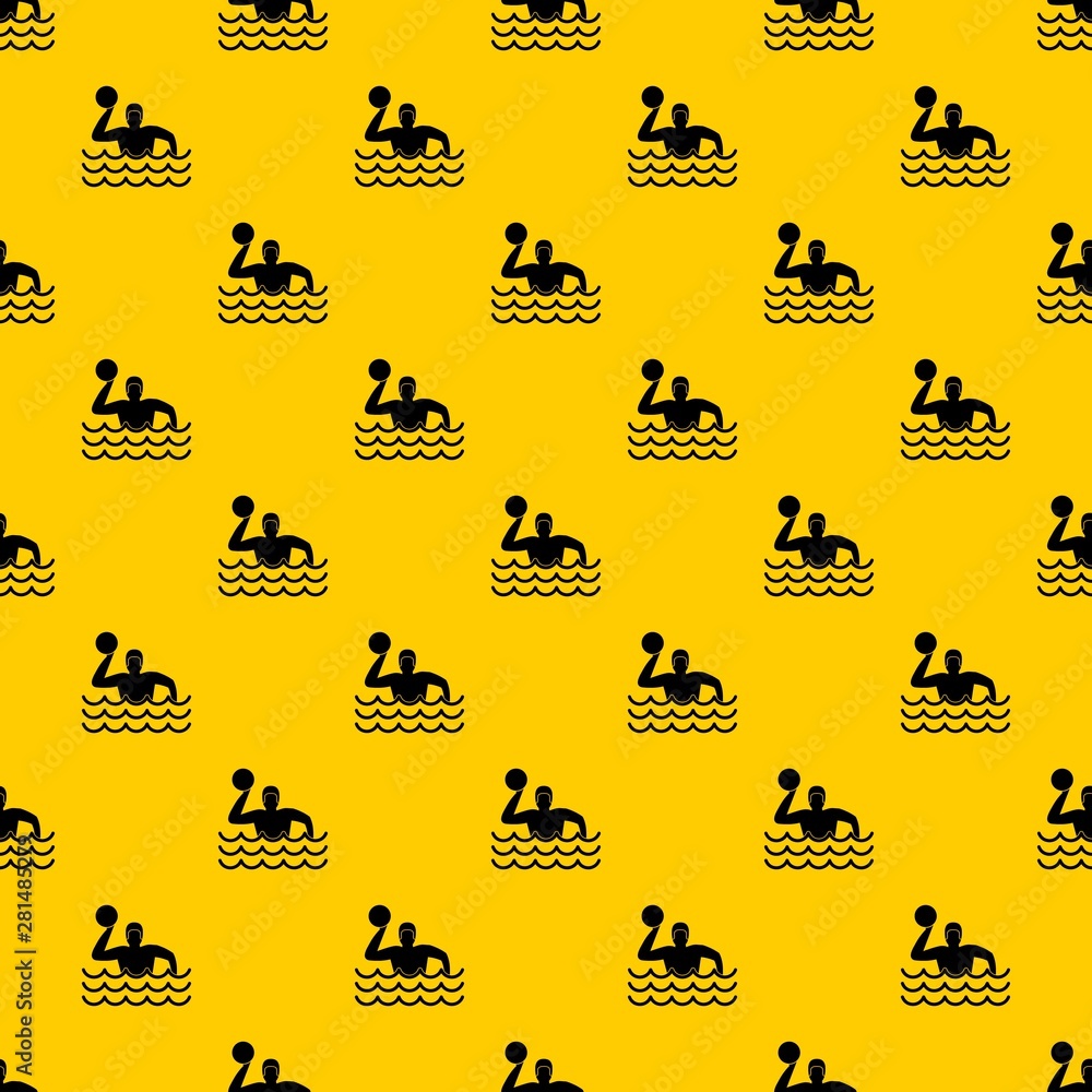 Water polo pattern seamless vector repeat geometric yellow for any design