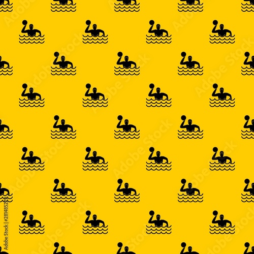 Water polo pattern seamless vector repeat geometric yellow for any design