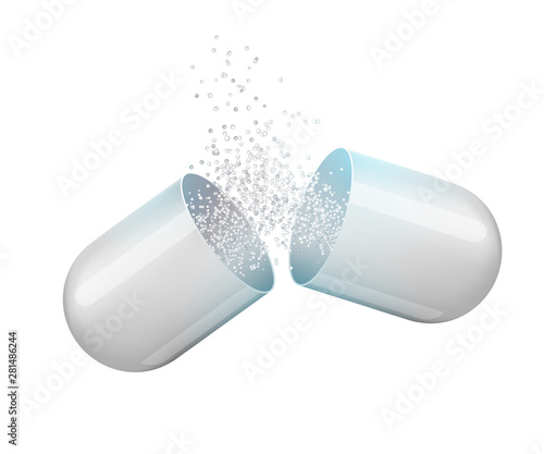 capsules. Painkillers, antibiotics, vitamins, amino acids, minerals, bio active additive, sports nutrition. Icons of medicament. Medical illustration .
