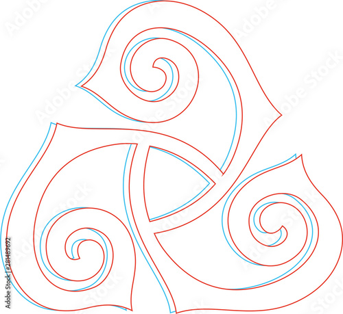 
triskelion line sketch print simbol