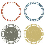 A Blank Circle hipster postal stamps set.illustration vector