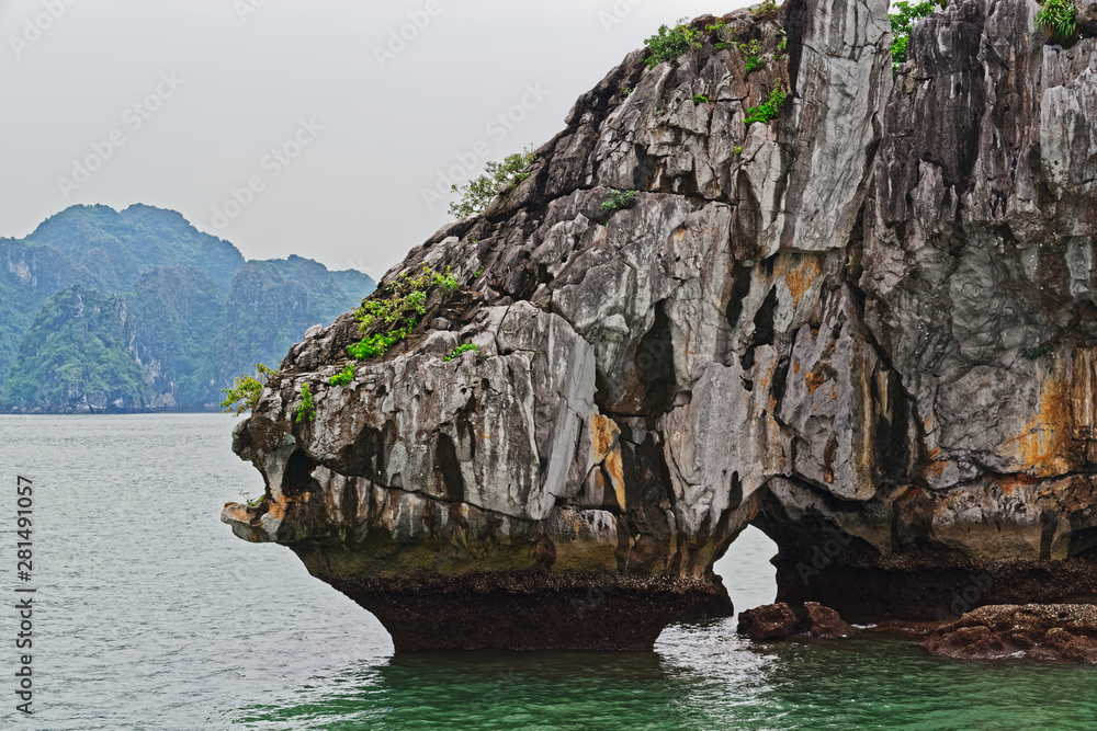 Part of Hon Ga Choi Island (Cock and Hen Island) located in Halong bay, Vietnam